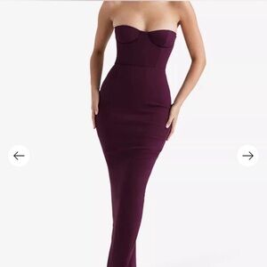 House of CB Strapless Plum Dress